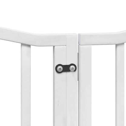 Cancello Cani Porta Pieghevole Bianco 15 Pannelli 750 cm Pioppo | homemem39