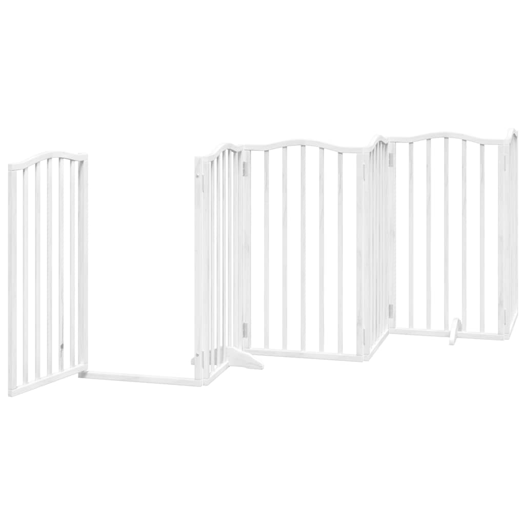 Cancello Cani Porta Pieghevole Bianco 12 Pannelli 600 cm Pioppo | homemem39