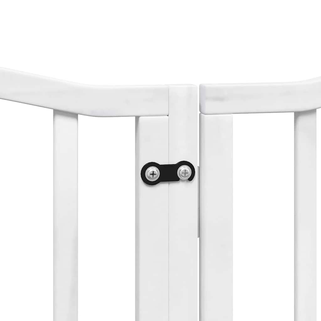Cancello Cani Porta Pieghevole Bianco 12 Pannelli 600 cm Pioppo