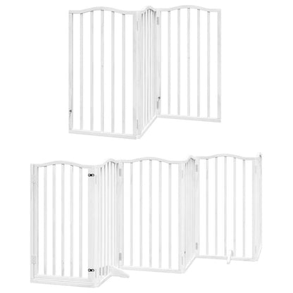 Cancello Cani Porta Pieghevole Bianco 15 Pannelli 750 cm Pioppo | homemem39