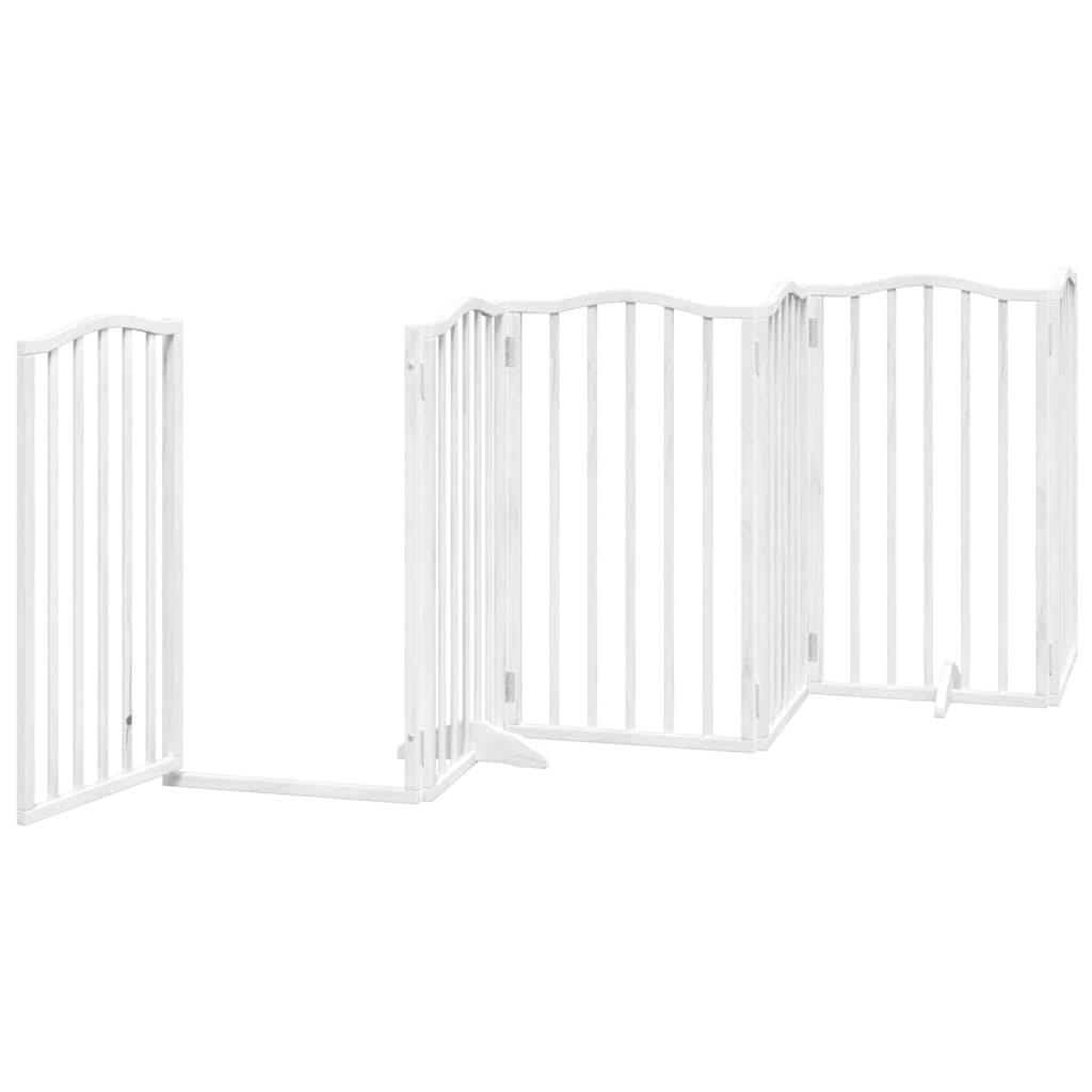 Cancello Cani Porta Pieghevole Bianco 15 Pannelli 750 cm Pioppo | homemem39