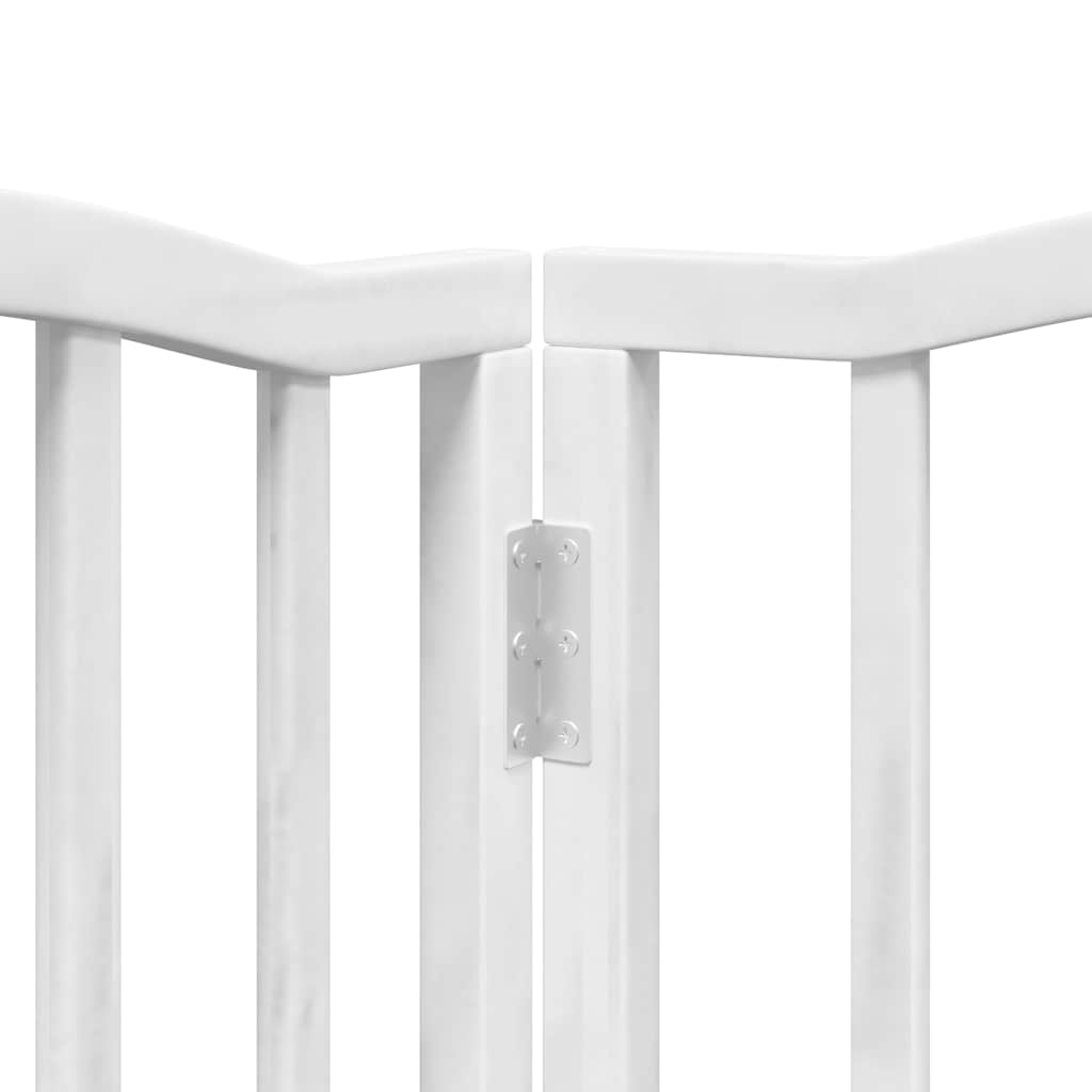 Cancello Cani Porta Pieghevole Bianco 15 Pannelli 750 cm Pioppo | homemem39