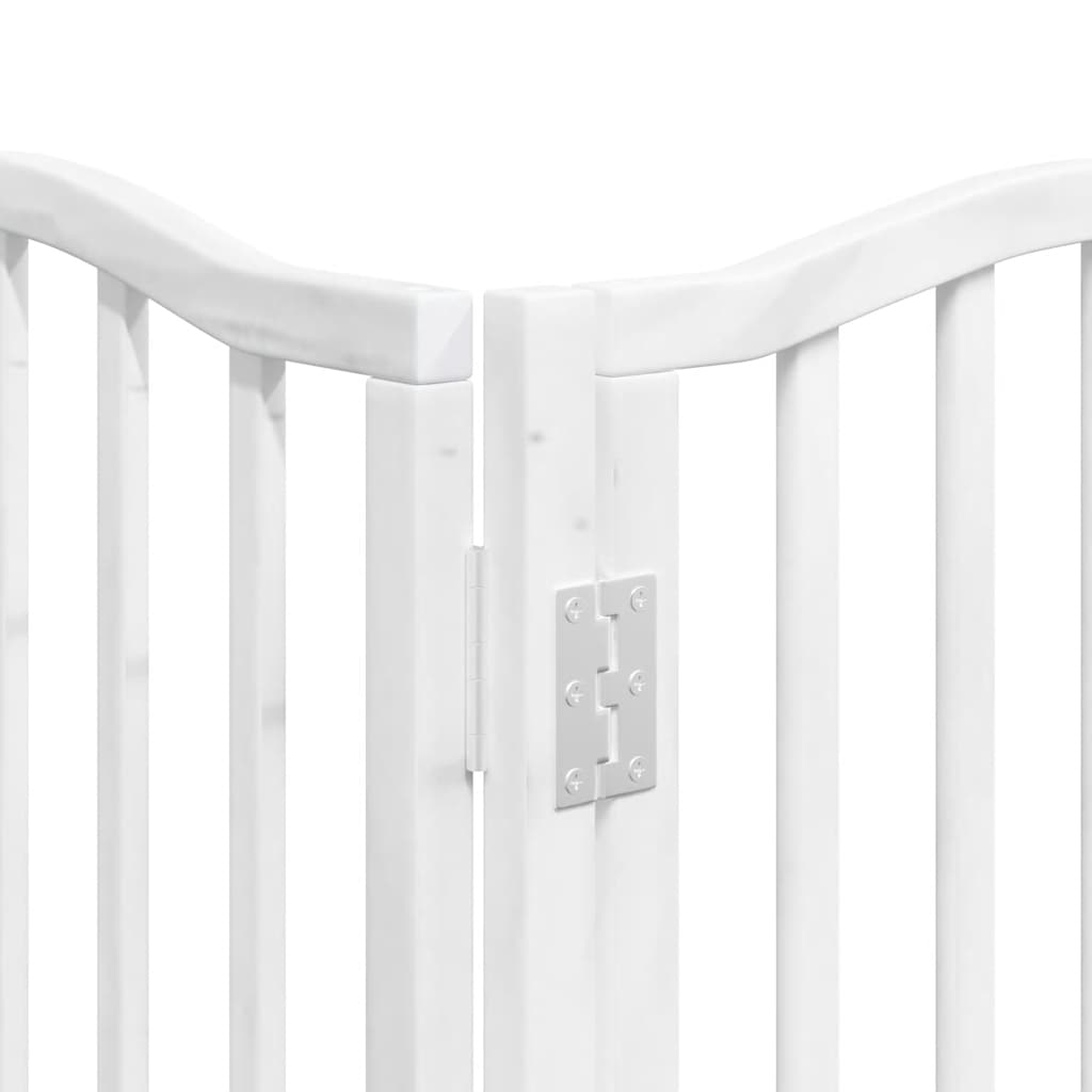 Cancello Cani Porta Pieghevole Bianco 15 Pannelli 750 cm Pioppo | homemem39