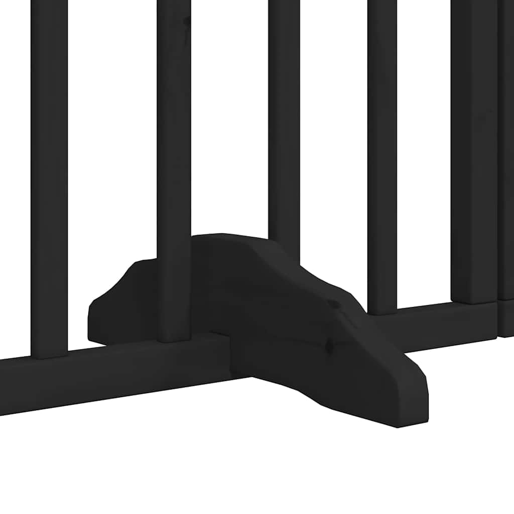 Cancello per Cani Porta Pieghevole Nero 9 Pannelli 450cm Pioppo | homemem39