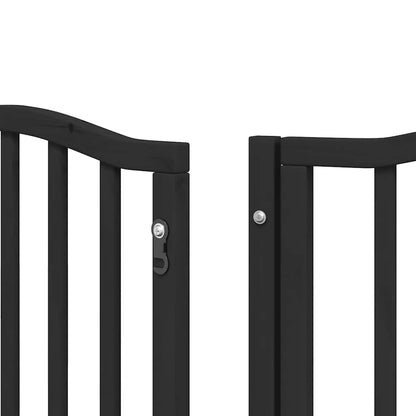 Cancello per Cani Porta Pieghevole Nero 9 Pannelli 450cm Pioppo | homemem39