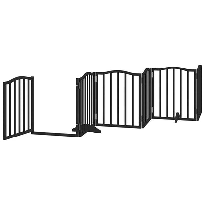 Cancello Cani Porta Pieghevole Nero 15 Pannelli 750 cm Pioppo | homemem39