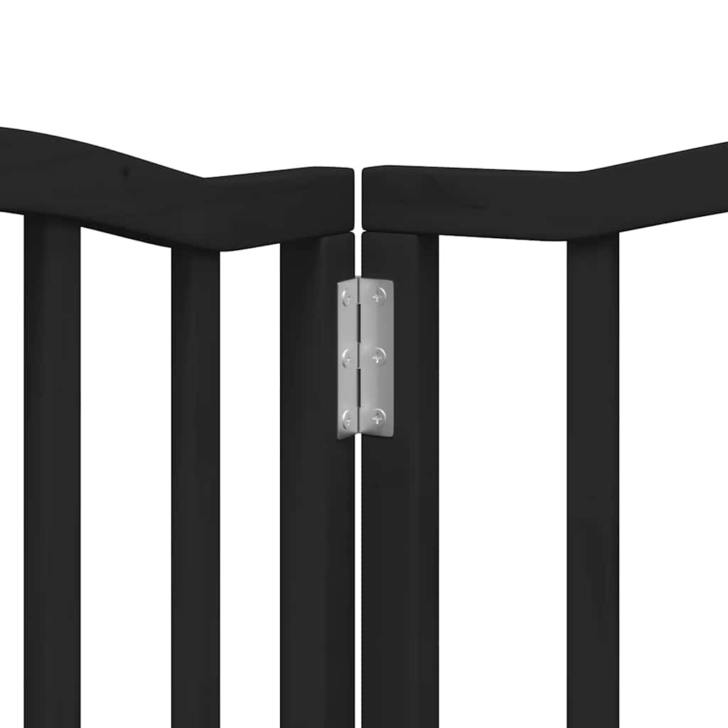 Cancello Cani Porta Pieghevole Nero 15 Pannelli 750 cm Pioppo | homemem39