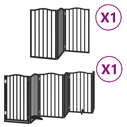 Cancello per Cani Porta Pieghevole Nero 9 Pannelli 450cm Pioppo | homemem39