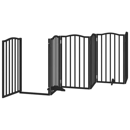 Cancello Cani Porta Pieghevole Nero 15 Pannelli 750 cm Pioppo | homemem39