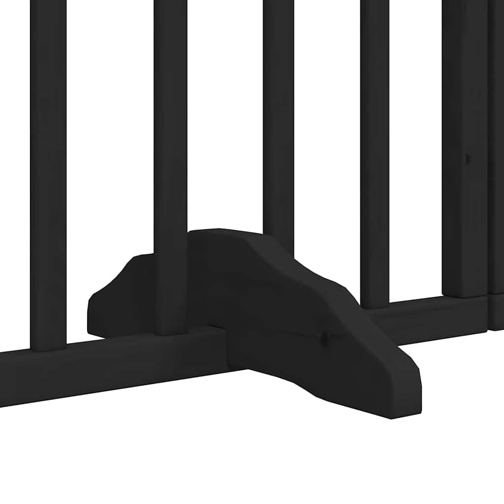 Cancello Cani Porta Pieghevole Nero 15 Pannelli 750 cm Pioppo | homemem39