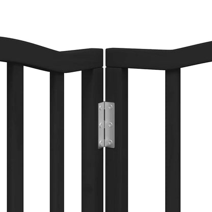 Cancello Cani Porta Pieghevole Nero 15 Pannelli 750 cm Pioppo | homemem39