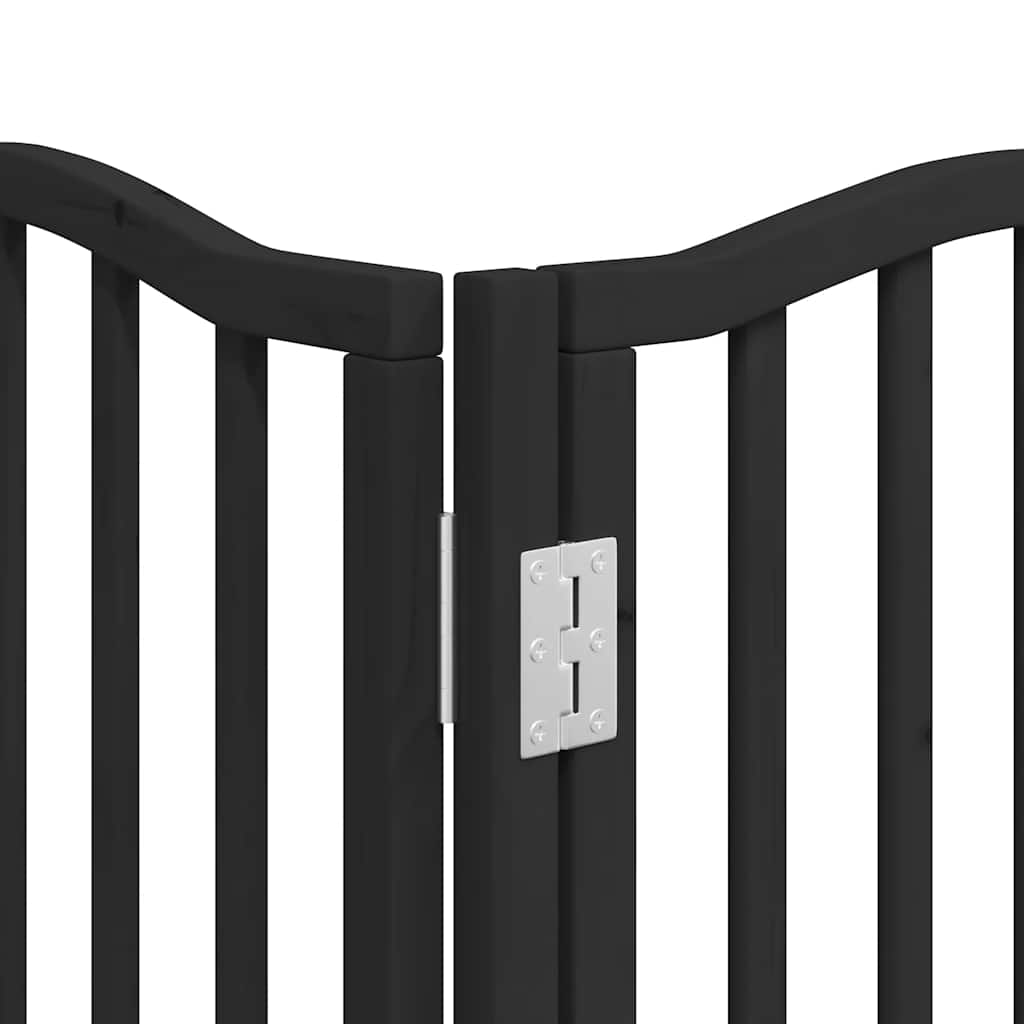 Cancello Cani Porta Pieghevole Nero 15 Pannelli 750 cm Pioppo | homemem39
