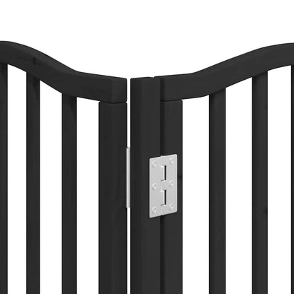 Cancello Cani Porta Pieghevole Nero 15 Pannelli 750 cm Pioppo | homemem39