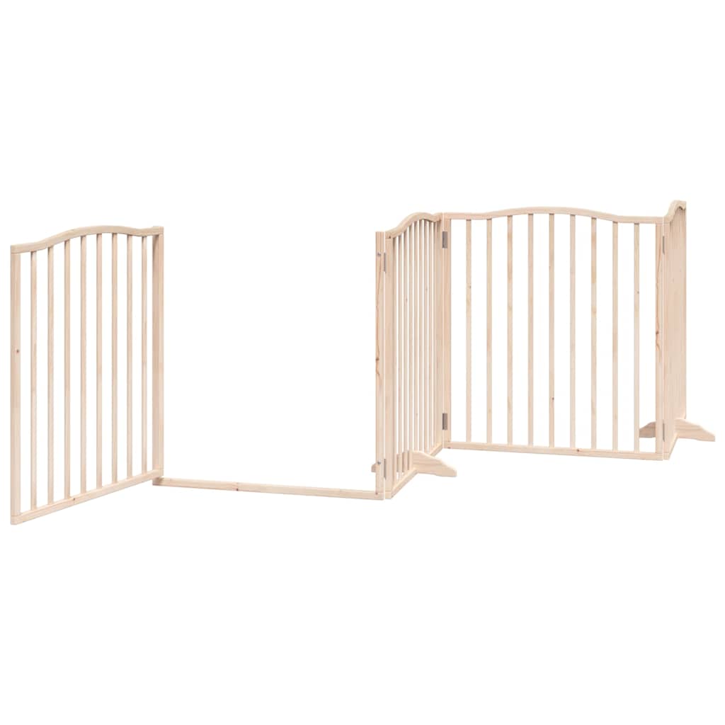 Cancello per Cani Porta Pieghevole 8 Pannelli 640 cm in Pioppo