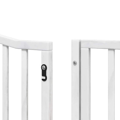 Cancello Cani Porta Pieghevole Bianco 6 Pannelli 480 cm Pioppo | homemem39