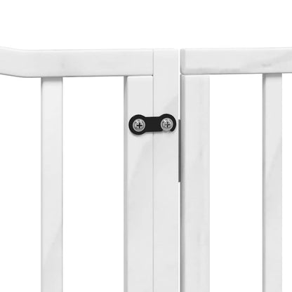 Cancello Cani Porta Pieghevole Bianco 12 Pannelli 640 cm Pioppo