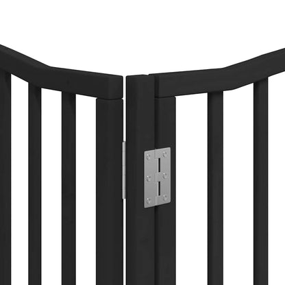 Cancello per Cani Porta Pieghevole Nero 6 Pannelli 480cm Pioppo | homemem39