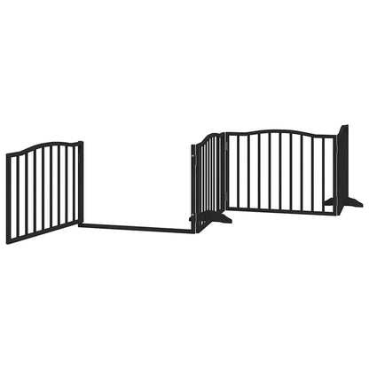 Cancello Cani Porta Pieghevole Nero 12 Pannelli 960 cm Pioppo | homemem39
