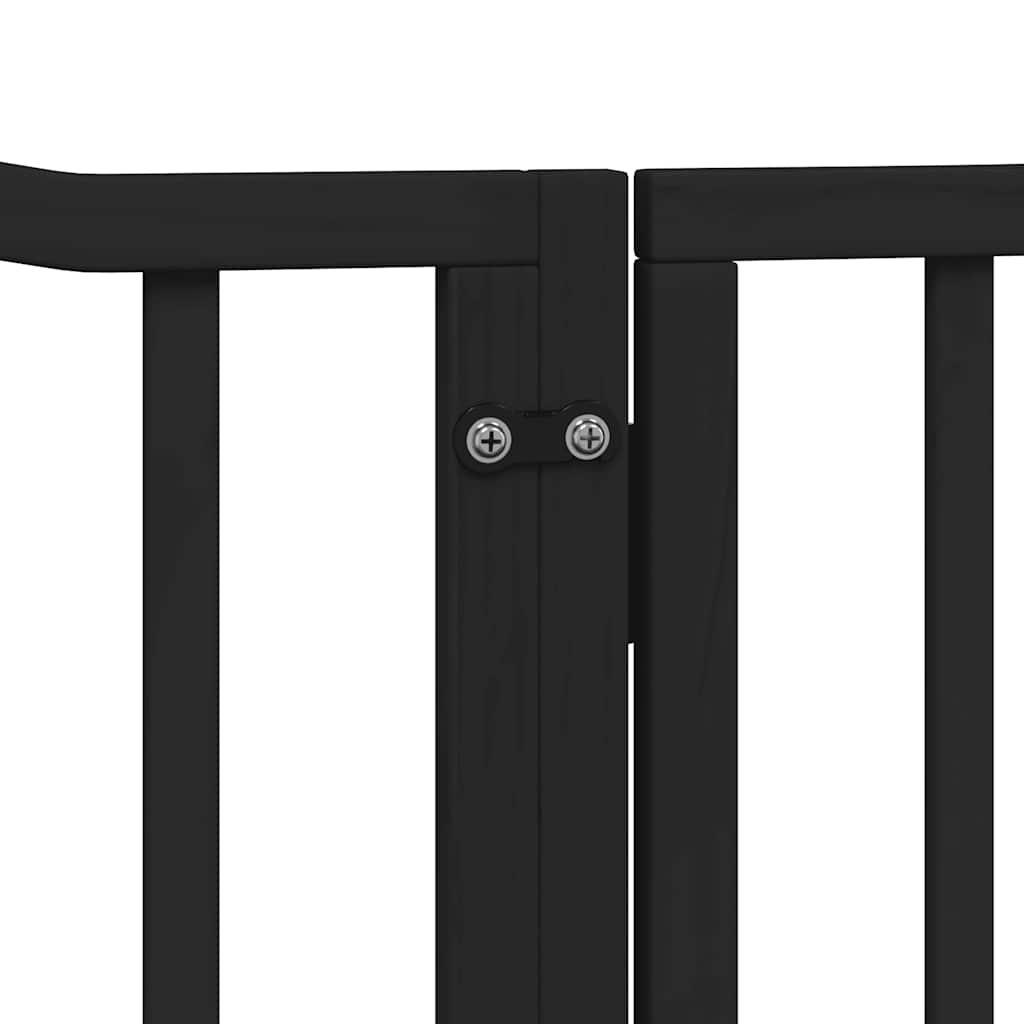 Cancello Cani Porta Pieghevole Nero 12 Pannelli 960 cm Pioppo | homemem39
