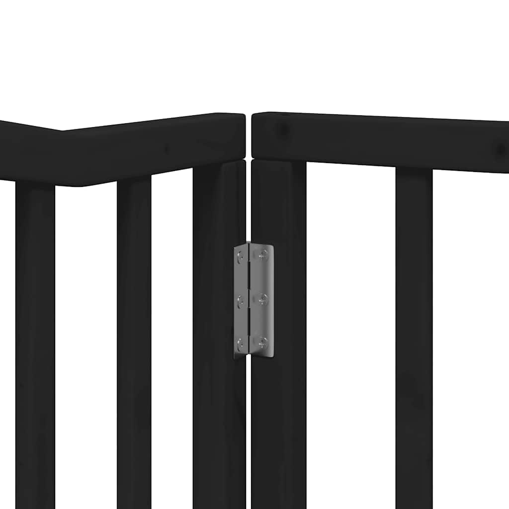 Cancello Cani Porta Pieghevole Nero 12 Pannelli 960 cm Pioppo | homemem39