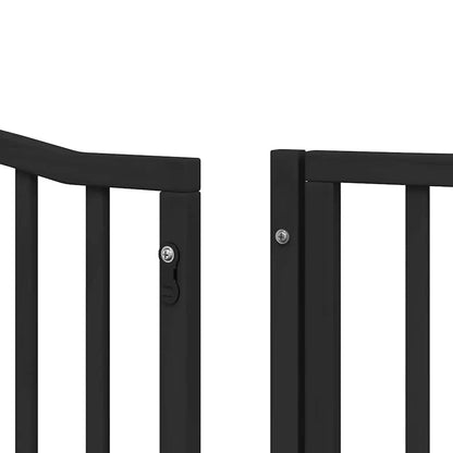 Cancello Cani Porta Pieghevole Nero 12 Pannelli 960 cm Pioppo | homemem39