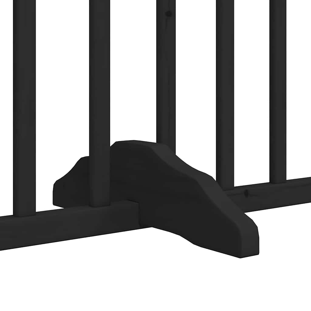 Cancello per Cani Porta Pieghevole Nero 6 Pannelli 480cm Pioppo | homemem39