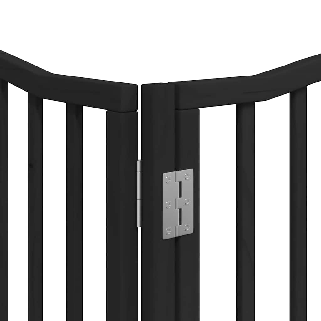 Cancello per Cani Porta Pieghevole Nero 6 Pannelli 480cm Pioppo | homemem39