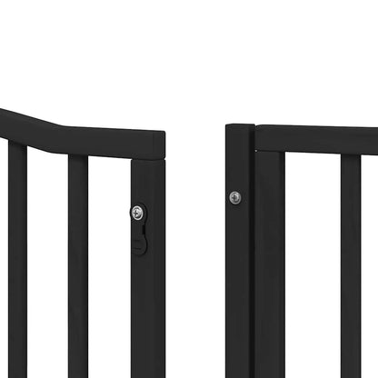 Cancello Cani Porta Pieghevole Nero 8 Pannelli 640 cm Pioppo | homemem39