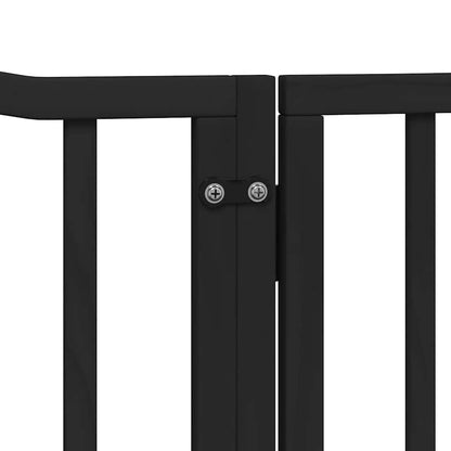 Cancello Cani Porta Pieghevole Nero 12 Pannelli 960 cm Pioppo | homemem39