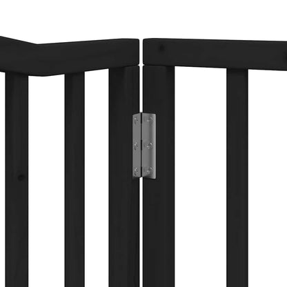 Cancello Cani Porta Pieghevole Nero 12 Pannelli 960 cm Pioppo | homemem39