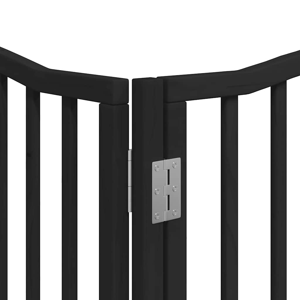 Cancello Cani Porta Pieghevole Nero 12 Pannelli 960 cm Pioppo | homemem39