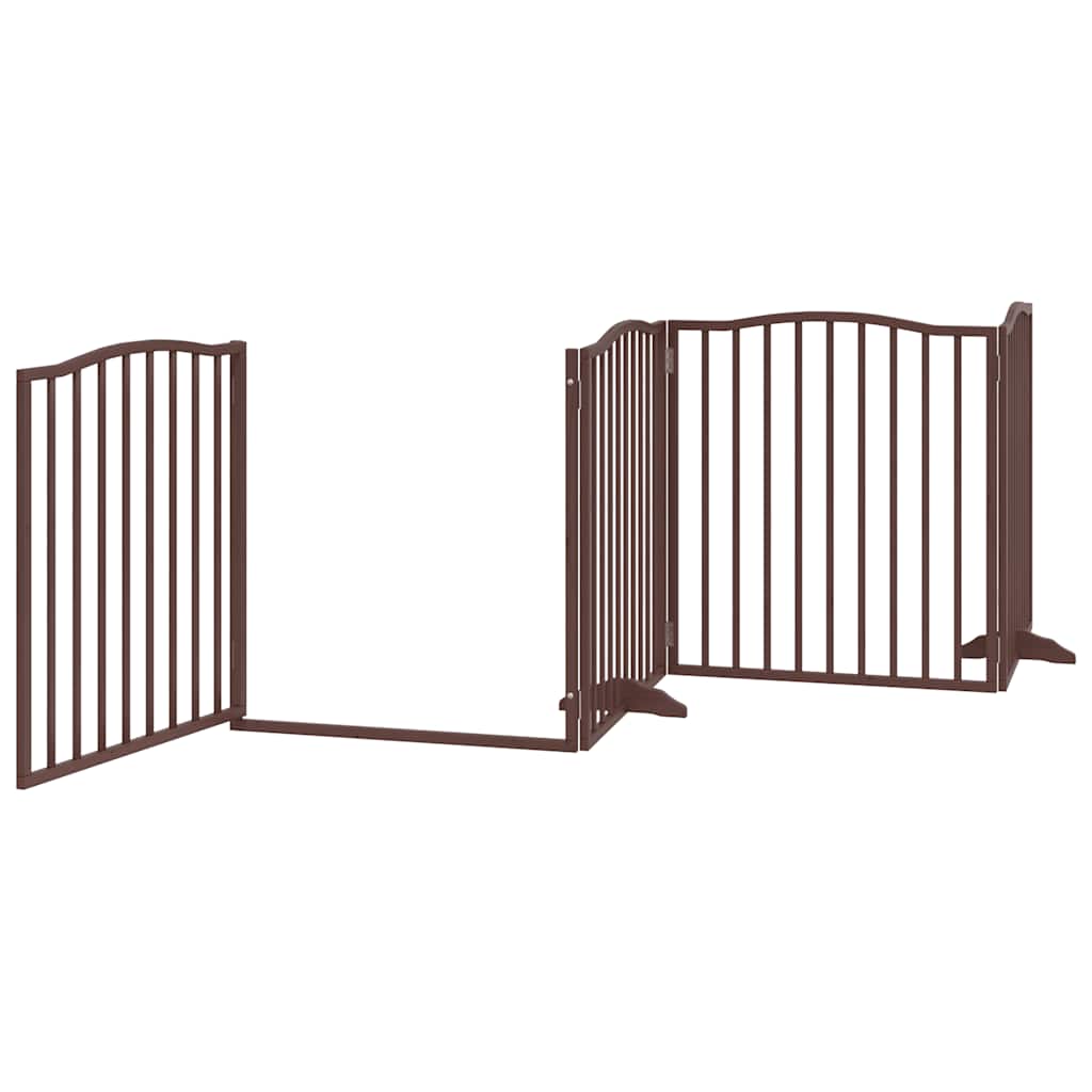 Cancello Cani Porta Pieghevole Marrone 6 Pannelli 480cm Pioppo | homemem39