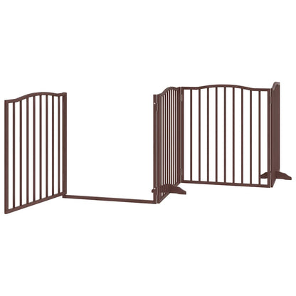 Cancello Cani Porta Pieghevole Marrone 6 Pannelli 480cm Pioppo | homemem39