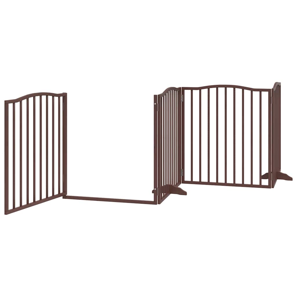 Cancello Cani Porta Pieghevole Marrone 8 Pannelli 640cm Pioppo | homemem39