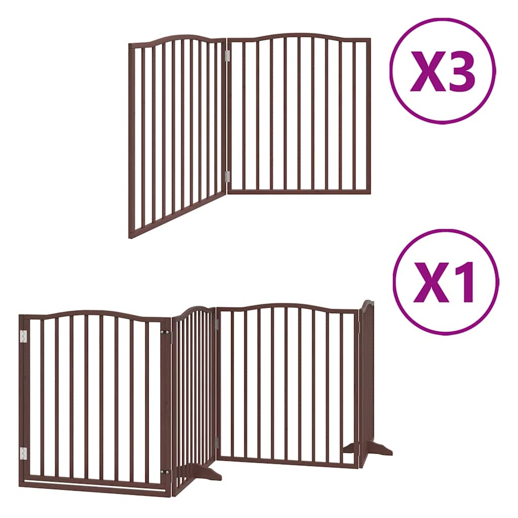 Cancello Cani Porta Pieghevole Marrone 10 Pannelli 800cm Pioppo | homemem39