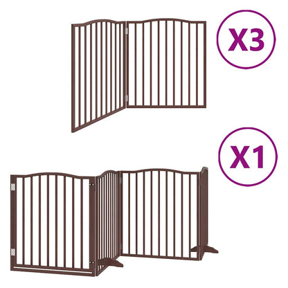 Cancello Cani Porta Pieghevole Marrone 10 Pannelli 800cm Pioppo | homemem39