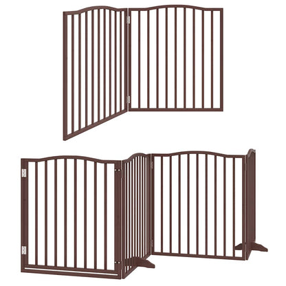 Cancello Cani Porta Pieghevole Marrone 10 Pannelli 800cm Pioppo | homemem39