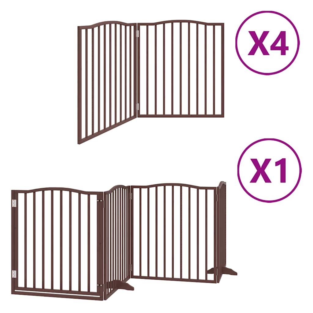 Cancello Cani Porta Pieghevole Marrone 12 Pannelli 960cm Pioppo | homemem39
