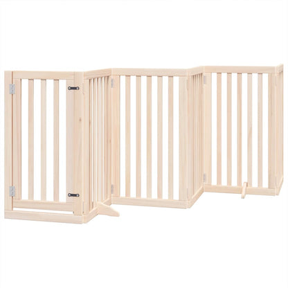Cancello per Cani con Porta Pieghevole 9 Pannelli 450 cm Pioppo | homemem39