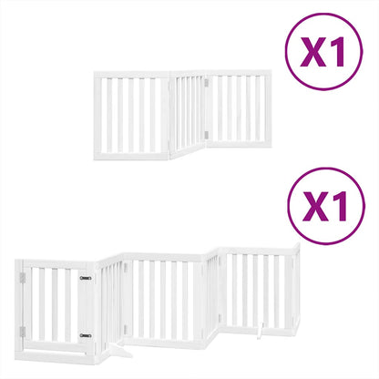 Cancello Cani Porta Pieghevole Bianco 9 Pannelli 450 cm Pioppo | homemem39