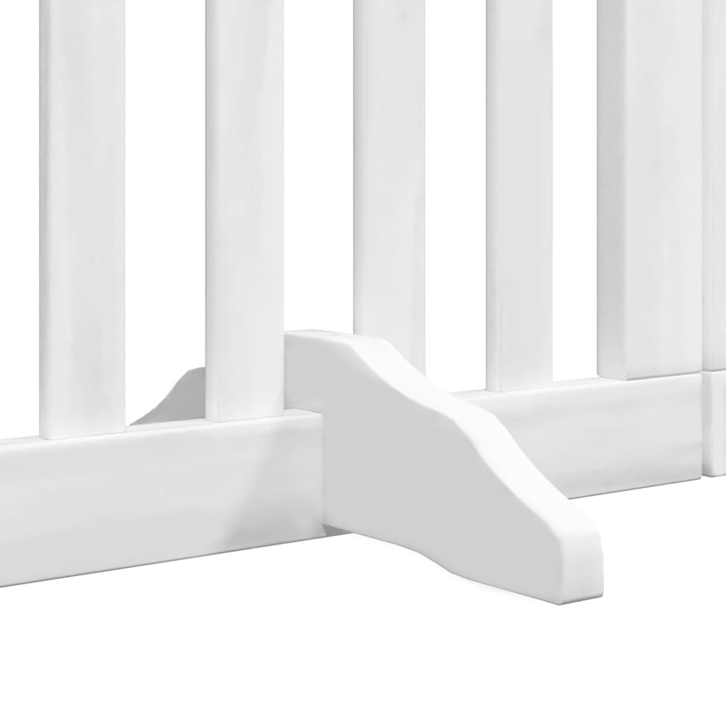Cancello Cani Porta Pieghevole Bianco 9 Pannelli 450 cm Pioppo | homemem39