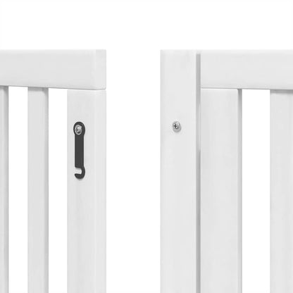 Cancello Cani Porta Pieghevole Bianco 9 Pannelli 450 cm Pioppo | homemem39