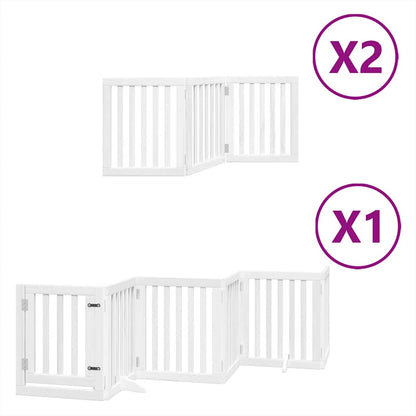 Cancello Cani Porta Pieghevole Bianco 12 Pannelli 600 cm Pioppo | homemem39