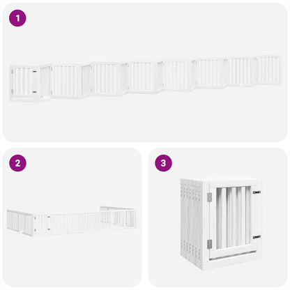 Cancello Cani Porta Pieghevole Bianco 15 Pannelli 750 cm Pioppo | homemem39
