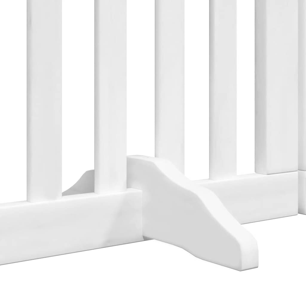 Cancello Cani Porta Pieghevole Bianco 9 Pannelli 450 cm Pioppo | homemem39