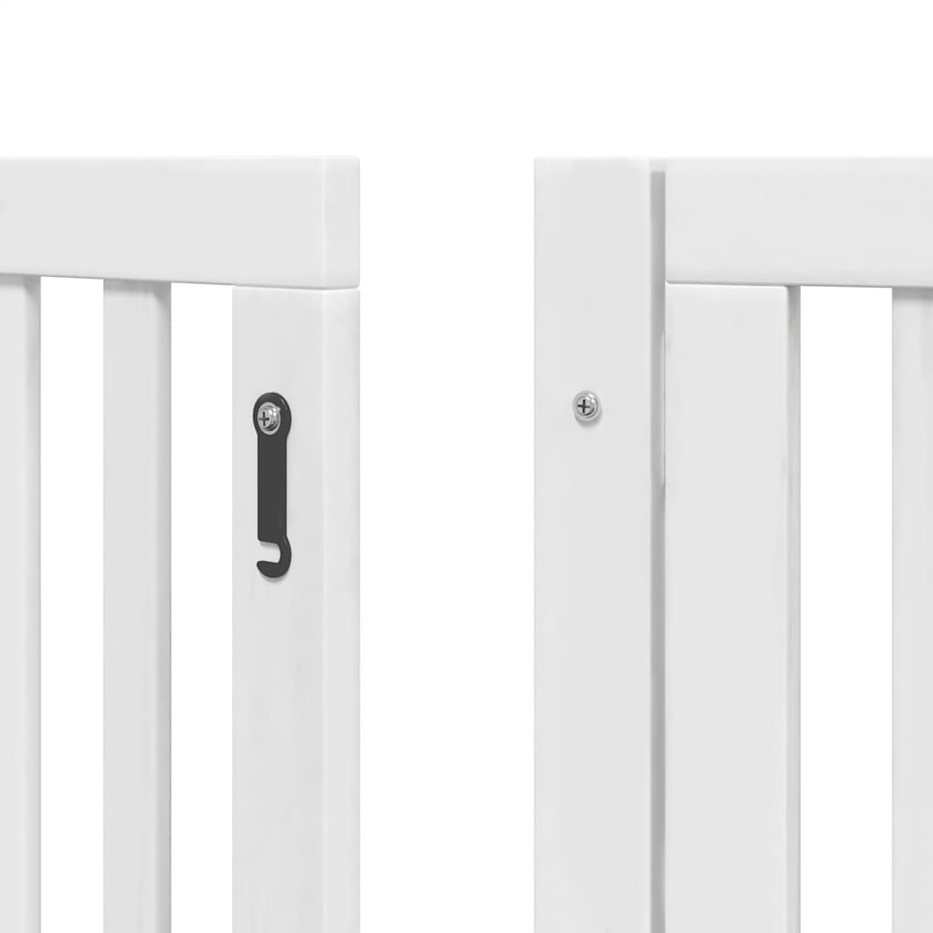 Cancello Cani Porta Pieghevole Bianco 9 Pannelli 450 cm Pioppo | homemem39