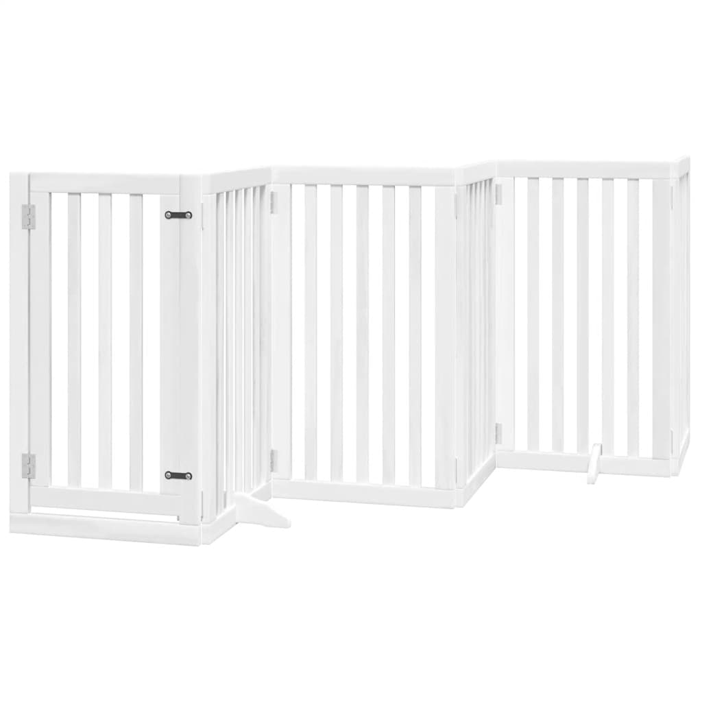 Cancello Cani Porta Pieghevole Bianco 12 Pannelli 600 cm Pioppo | homemem39