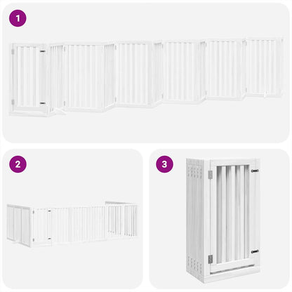 Cancello Cani Porta Pieghevole Bianco 12 Pannelli 600 cm Pioppo | homemem39