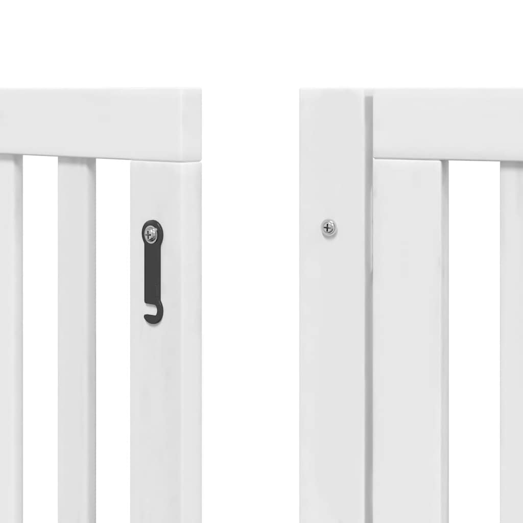 Cancello Cani Porta Pieghevole Bianco 15 Pannelli 750 cm Pioppo | homemem39