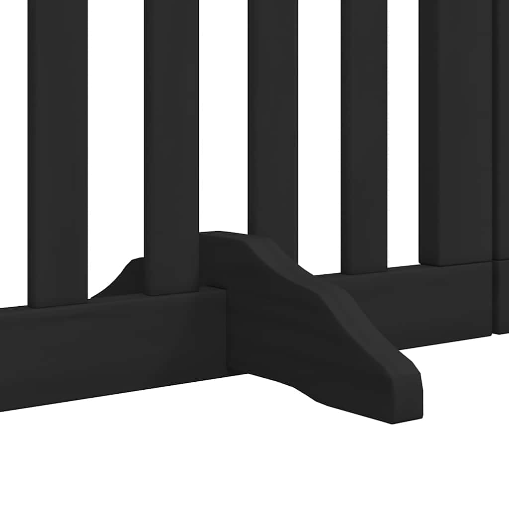 Cancello per Cani Porta Pieghevole Nero 9 Pannelli 450cm Pioppo | homemem39